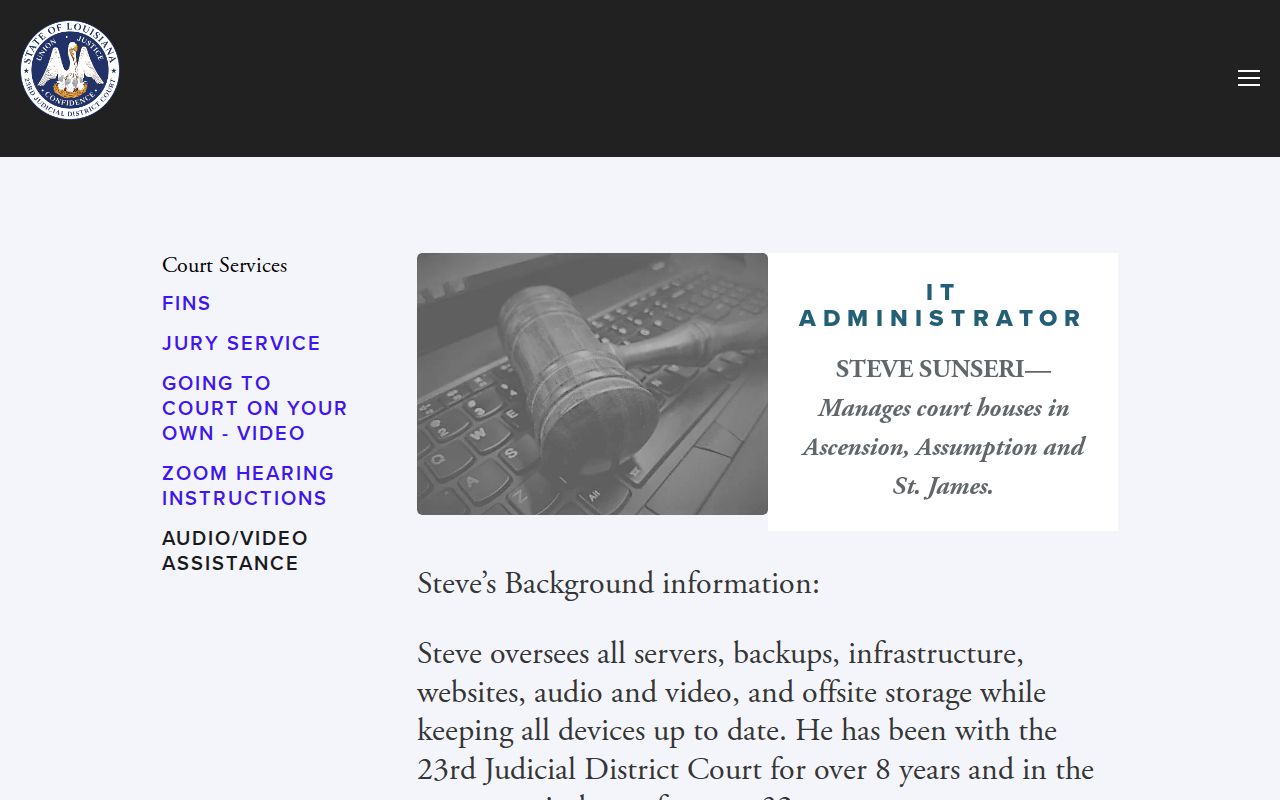 Ascension Parish court docket court technology assistance information