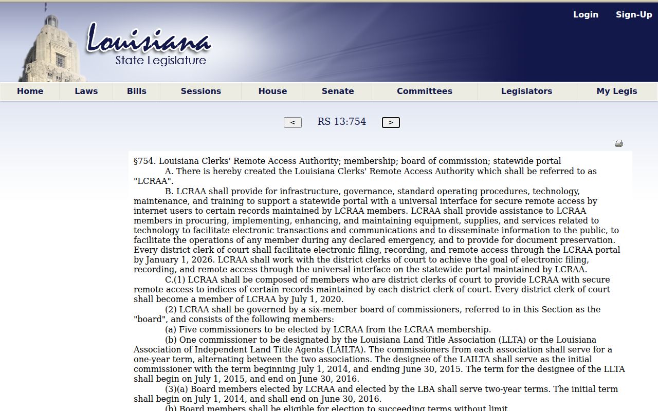 Ascension Parish court records LCRAA remote access law