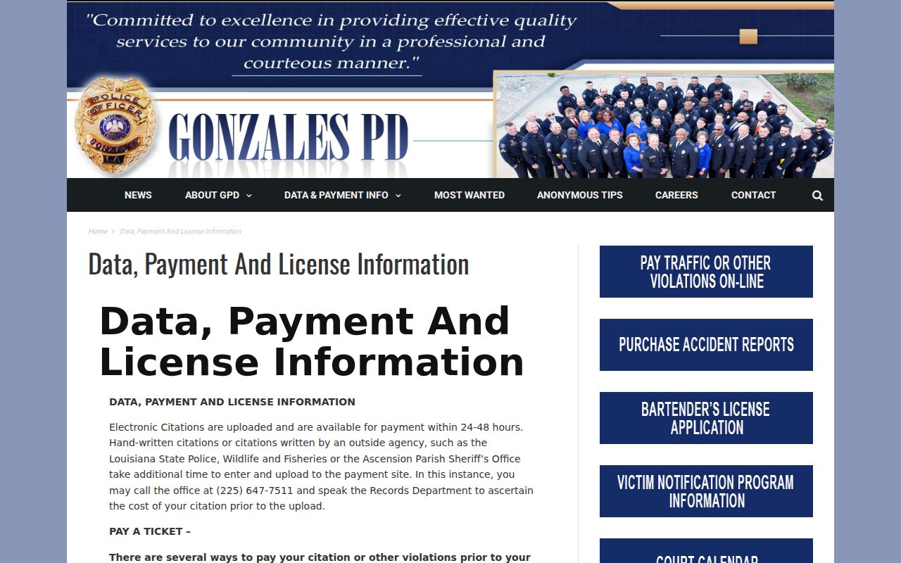 Ascension Parish traffic court citation payment and contest instructions
